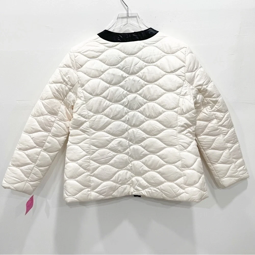 Kate Spade Horizontal Onion Quilted Crew Neck Long Sleeve Puffer Jacket Large